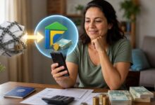 Mulher analisa celular representando o programa Desenrola Adimplentes de renegociação de crédito